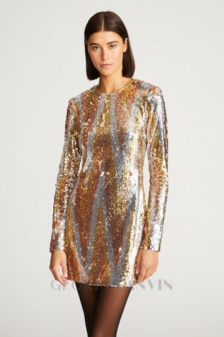 Chevron sequin mini dress