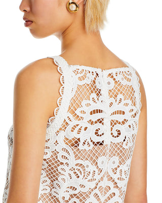 ODELETTE WHITE GUIPURE LACE MINI DRESS