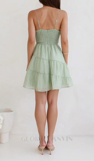 calista strap mini dress in green