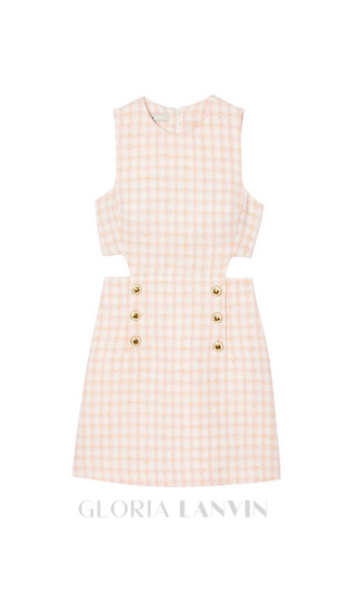 Sleeveless Cutout Pinafore mini Dress in light pink