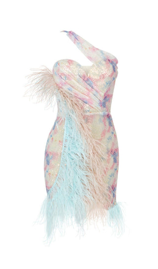 Feather Sequin Mini Dress-Oh CICI SHOP