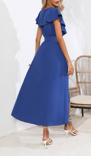 ROBE MIDI WRAP BLEU ROYAL 