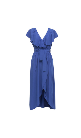 ROBE MIDI WRAP BLEU ROYAL 