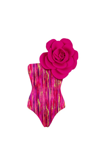 MAILLOT DE BAIN VINTAGE FAIT MAIN FLEUR 3D