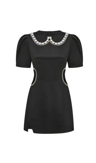 CRYSTAL EMBELLISHED CUT OUT MINI DRESS