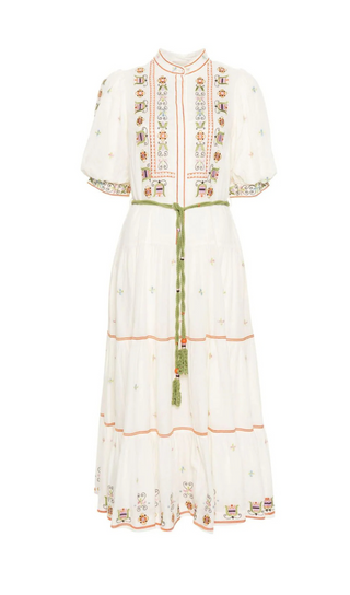 ROBE MIDI BRODÉE FLEURIE LOVELLA 