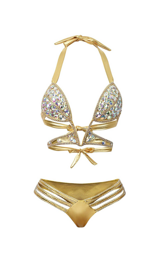 CAVIANA DIAMANT-BIKINI IN GOLD