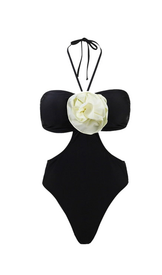 FLOWER HALTER SWIMSUIT