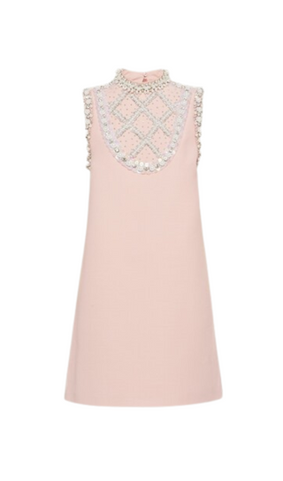 ALBERTINE PEARL-EMBELLISHED MINI DRESS