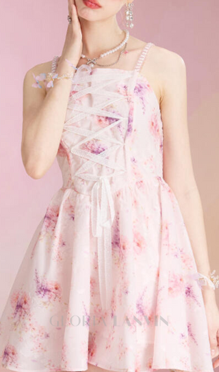 FLORAL PRINTED MINI DRESS IN PINK