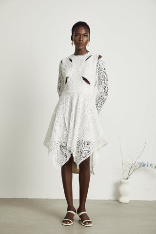 Sophie lace embroidered cut-out midi dress