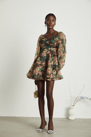 Pénélope floral-print loose mini dress