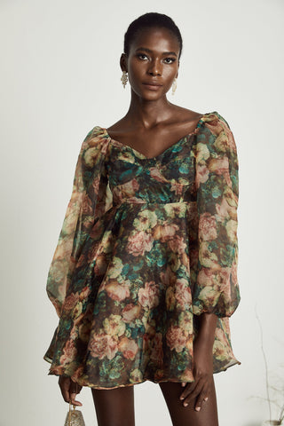 Pénélope floral-print loose mini dress