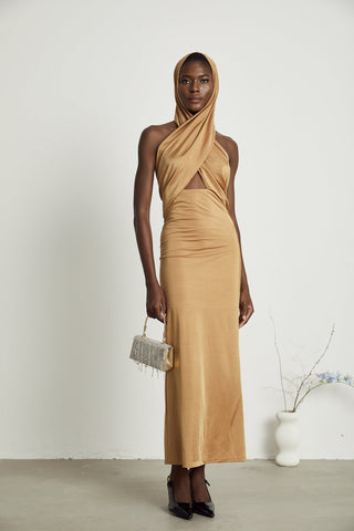 Neri hooded cut-out maxi dress