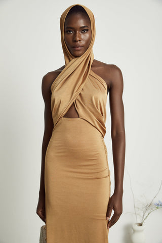 Neri hooded cut-out maxi dress