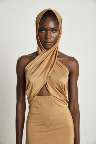 Neri hooded cut-out maxi dress