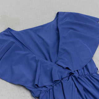 ROBE MIDI WRAP BLEU ROYAL 