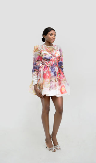 DAPHNE FLORAL PRINTED MINI DRESS