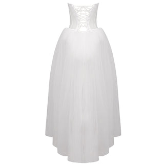 ODILE STRAPLESS GOWN IN WHITE