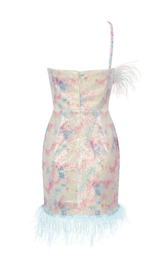 Feather Sequin Mini Dress-Oh CICI SHOP