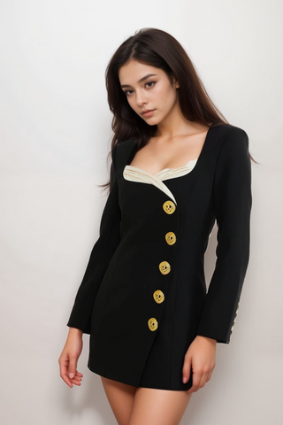 Céline black long-sleeved dress