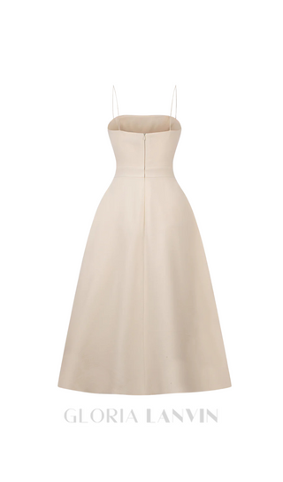 Elio button-embellished Midi Dress in cream