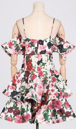 MULTICOLOR FLORAL PRINTED MINI DRESS