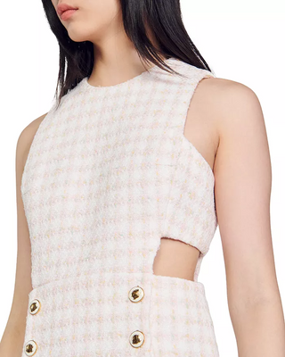 Sleeveless Cutout Pinafore mini Dress in light pink