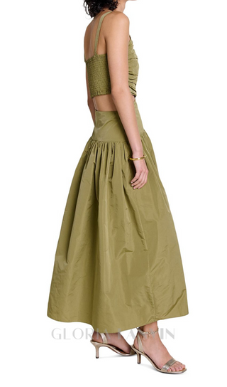 EDWINA RAFETTAS CUT OUT MAXI DRESS