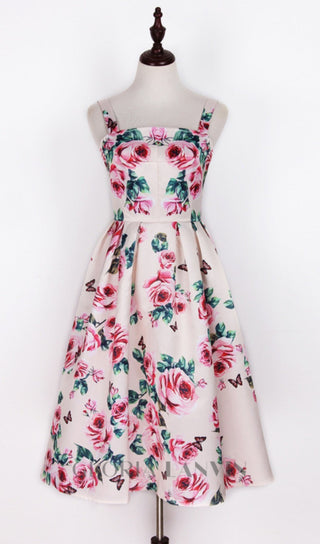 FLOWER PRINTED MIDI DRESS