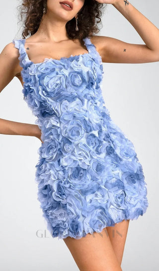 BLUE FLOWER MINI DRESS