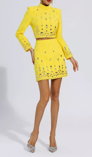 CECELIA YELLOW CRYSTAL EMBELLISHED SET