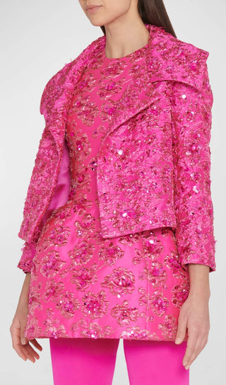 JACQUARD FLORAL BLAZER