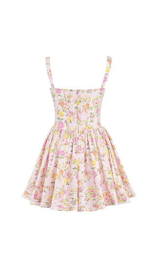 FLORAL PRINTED COTTON MINI DRESS