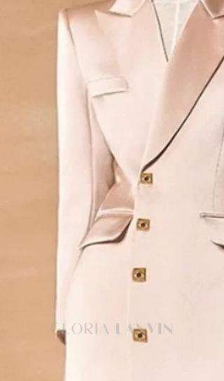 BREENDA ASYMMETRIC CLOSURE BLAZER IN PALE PINK