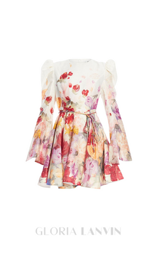 MADELINE MULTICOLOUR FLORAL-PRINT MINI DRESS