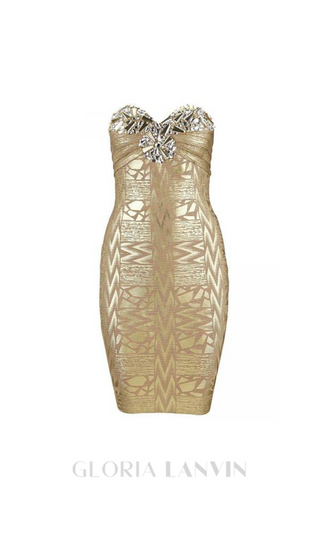 DAPHNE CRYSTAL EMBELLISHED SLEEVELESS STRAPLESS MINI DRESS