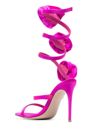 Alana Rose Twists Satin Sandals - Pink