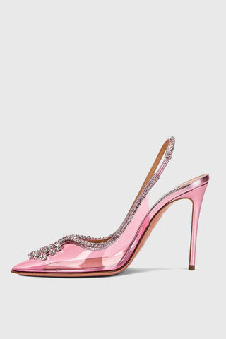 Arabela Rhinestone Embellished Pumps - Pink