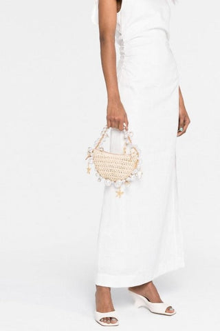 Camilla Shell Pearl Raffia Bag