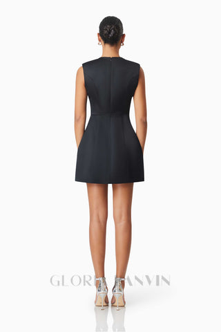 Maiara Diamante Mini Dress In Black