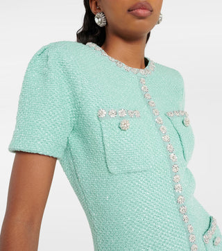 MINT SEQUIN KNIT MINI DRESS