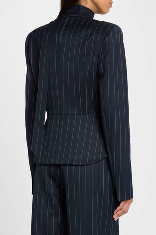 Hibyl Pinstripe Scarf Blazer in black