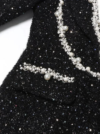 JUPE DE COSTUME EN SEQUINS EMBELLI DE PERLES