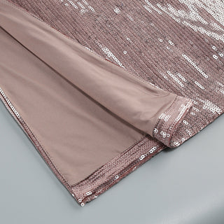 SETLLA BOW DETAIL SEQUIN MAXI DRESS IN BROWN