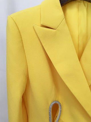 Yellow Double Breasted Pantsuit