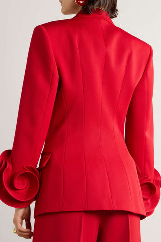 Sophia Rose Appliqué Blazer in Red