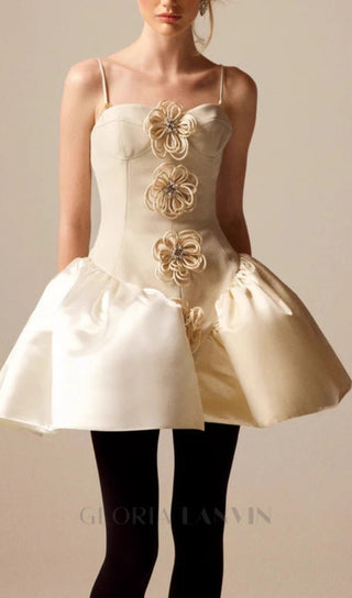 CHERYL FLOWER EMBELLISHED MINI DRESS