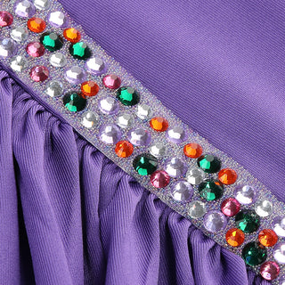 multicolor-pearl embellished purple halter maxi dress