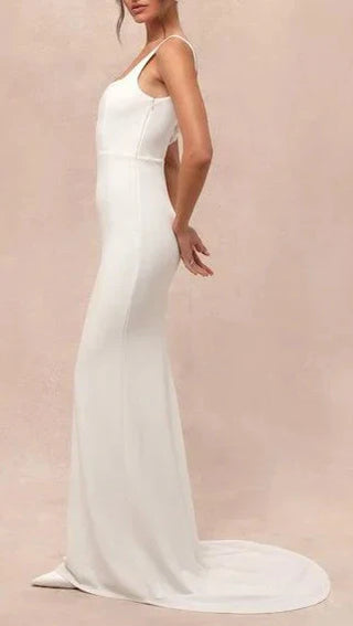 Natural Regal Classic Sleeveless Twist-Back Maxi Dress